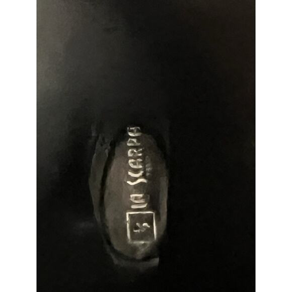 La Scarpa Paris Black Platform Boots Harness Studded textured Leather Sz-38 - Picture 10 of 11